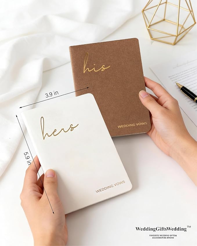 WeddingGiftsWedding Vow Books His and Hers, Wedding Vow Books with Soft Touch Gold Foil Engraving, Wedding Essentials, Wedding Accessories