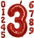 40 Inch Large Red Number Celebration and Decoration Balloon for Birthday Parties, Graduations, Anniversaries, Weddings, Photo Shoots, Special Events - Helium Foil Mylar (Red Number 3)