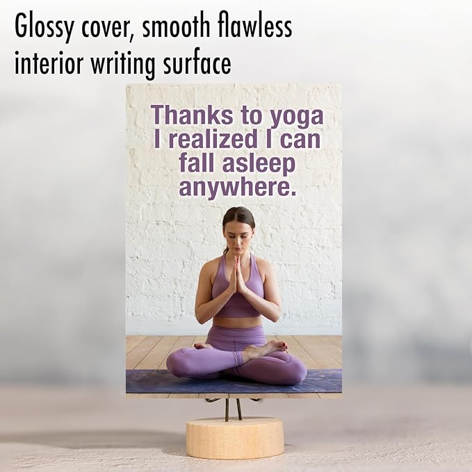NobleWorks - 1 Funny Happy Birthday Notecard - Woman Humor Greeting Card with Envelope - Thanks to Yoga C9359BDG