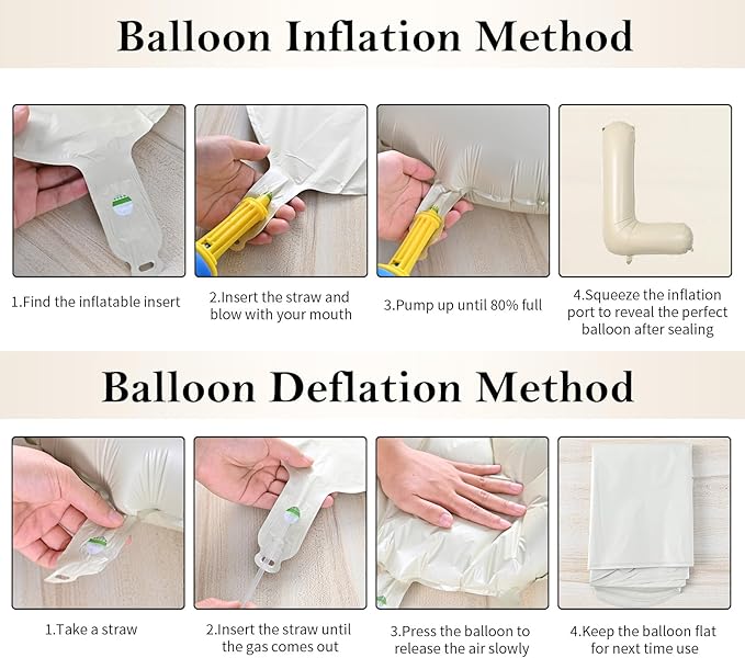 Biapian 40 Inch Giant Cream A Foil Balloon, Large Aluminum A Balloons Helium for Birthday, Baby Shower, Wedding, Anniversary Party Decoration