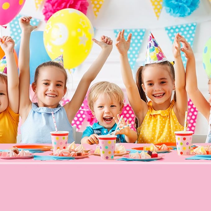 mwellewm 6 Packs Gender Reveal Table Cloths, Disposable Plastic Pink and Blue Tablecloth Rectangle Pastel Table Covers Decoration for Boy or Girl Baby Shower Birthday Party Unicorn Princess Ice Cream