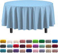 Exquisite Party Solids 6-Pack Premium Plastic Tablecloth 84in. Round Plastic Table Cover - Light Blue