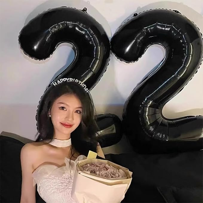 40 Inch Black Number 20 Digital Balloon,Jumbo Mylar Foil Helium Balloon for 20 Balloons for Birthday Party,Wedding Anniversary Party Decorations