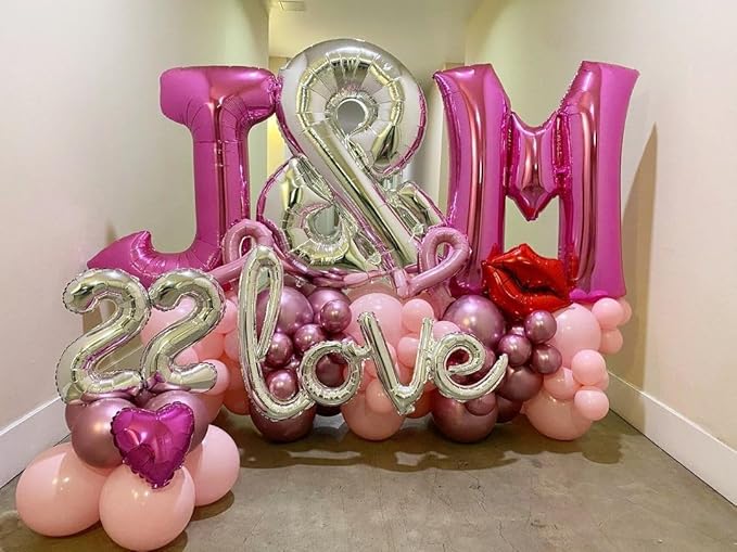 40 Inch Large Hot Pink Letter P Balloons Alphabet P Letter Balloons Foil Mylar Letter A Balloons for Birthday Party Anniversary New Year Graduation Wedding