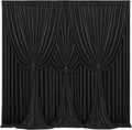24x10FT Black Backdrop Curtains for Wedding Parties, Wrinkle Free Polyester Photography Backdrop Drapes for Wedding Baby Shower Birthday Parties Stage Background Stand Decorations 4x10ft,6 Panels