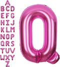 SUWEN 40 Inch Hot Pink Large Q Letter Balloons Big Foil Helium Letter Balloons A-Z Jumbo Mylar Happy Birthday Party Decorations for Woman Anniversary Party Supplies