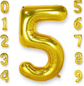 AULE 40 Inch Big Gold 5 Balloon Number Large Foil Helium Number Balloons 0-9 Jumbo Giant Happy 5th Birthday Party Decorations for Boy or Girl Huge Mylar Anniversary Party Supplies