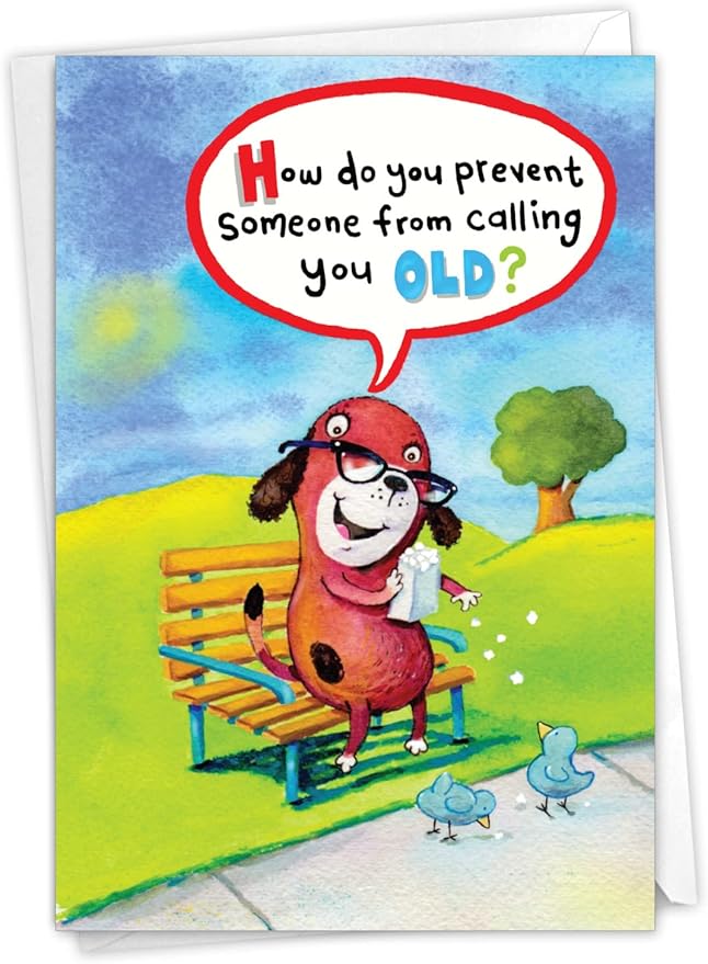 NobleWorks - 1 Awesome Birthday Greeting Card - Cartoon Art, Happy Funny Bday Note - Hearing Aid C2444BDG