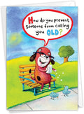 NobleWorks - 1 Awesome Birthday Greeting Card - Cartoon Art, Happy Funny Bday Note - Hearing Aid C2444BDG