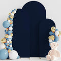 Wokceer Wedding Arch Backdrop Cover 6FT, 5FT, 4FT Set of 3 Spandex Fitted Navy Blue Arch Covers for Round Top Chiara Backdrop Stands Cover for Birthday Party Ceremony Decor