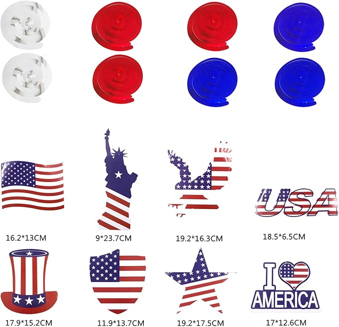 ZERODECO USA Party Supplies, Navy Blue Red Paper Fans Set Pom Poms Star Streamer Hanging Swirls USA Flag for 4th of July Day Patriotic Decorations Birthday Wedding Graduation Independence Day