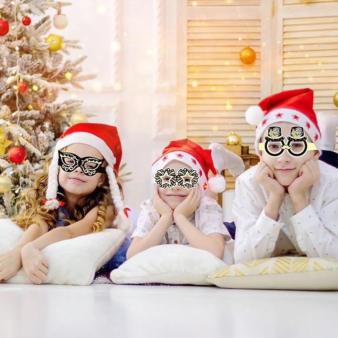 YQUQWN 12 PCS Happy New Year Glasses 2026 New Years Eve Party Supplies 2026 NYE Disco Party Decorations
