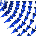 32.8FT Blue Glitter Triangle Pennant Banner Flag Metallic Bunting Outdoor Garland for Christmas Graduation Wedding Engagement Anniversary Bachelorette Birthday Bridal Shower Valentine's Party Decor