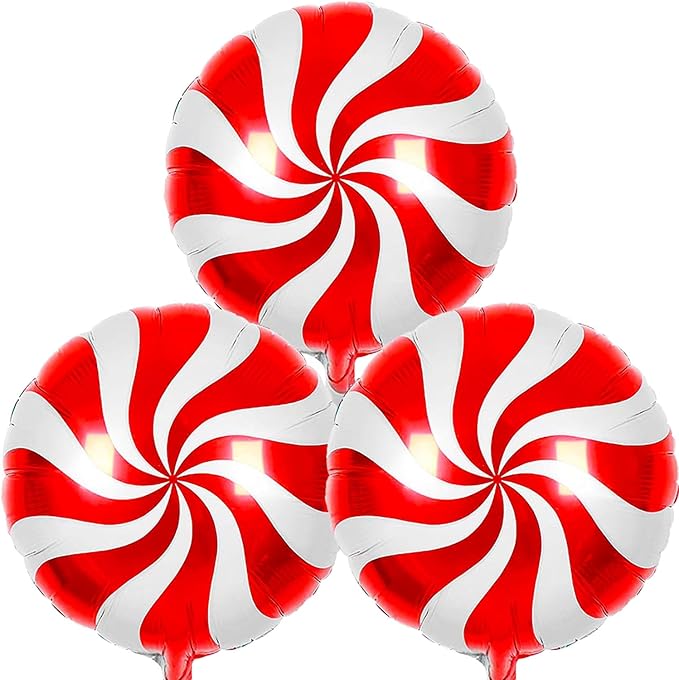 Candy Balloons Christmas Balloons Windmill Balloon Red Windmill Candy Balloon for Christmas Party Birthday Party Supplies Decorations Xmas New Year Party Decorations Ballons Party 3pcs