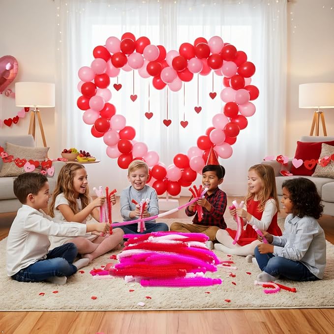 36 Pack Valentines Day Gifts Stretchy Strings Sensory Autism Toys Stretchy Fidget Toys Great for Kids Girls Boys Valentines Treat Bags Stress Relief Party Favors Gifts (Valentine's)