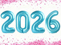 2026 Pearlescent Blue Foil Number Balloons, 2026 Pearlescent Blue Balloon 40 Inch for New Years, Senior 2026 Nye Decor Party Graduations Birthday Supplies