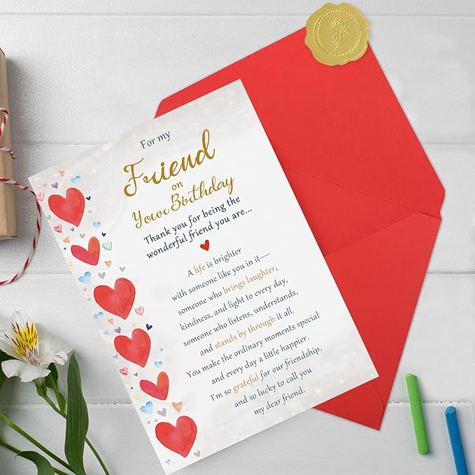 Friend Birthday Card, Best Friend Birthday Cards Gifts for Women Men Him Her