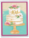 NobleWorks Jumbo 101th Milestone Birthday Greeting Card From Us 8.5 x 11 Inch with Envelope (1 Pack) Big, Jumbo Number Cake 101 J10111MBG-US