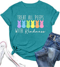 LAZYCHILD Women Easter Teacher Shirts: Funny Treat All with Kindness T-Shirt Bunny Rabbit Tee Tops