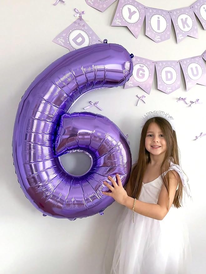 40 Inch Number Balloons, Purple Balloons 16th Birthday Decoration For Woman Man, Foil Number 16 Ballon for 16, 61 Anniversary, Bridal Shower, Graduation, Wedding, New Year, Valentine's Day