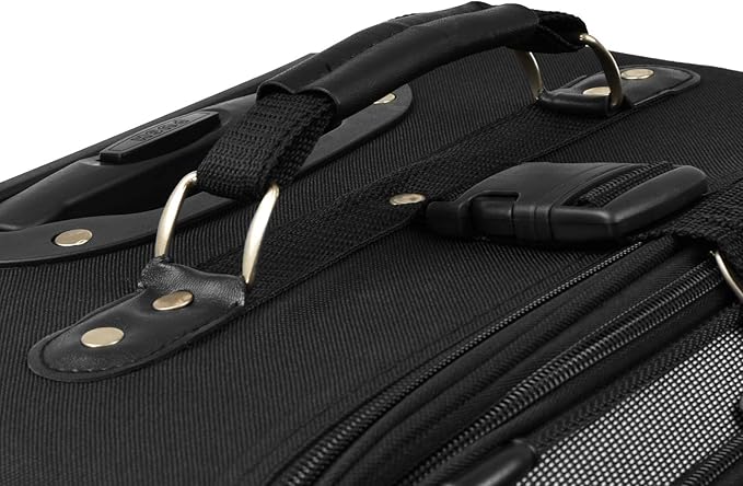 U.S. Traveler New Yorker Lightweight Expandable Rolling Luggage, Black, 4-Piece Set