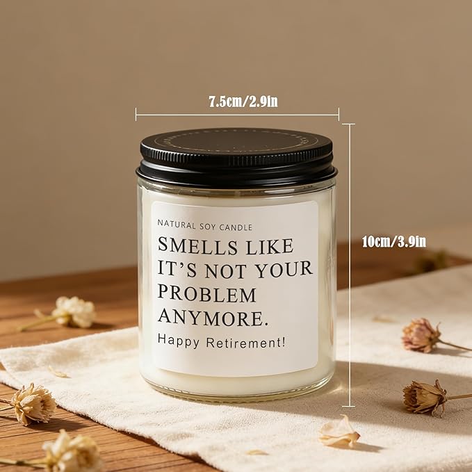 Retirement Gifts for Woman Men, Happy 2026 Retirement Candle, Funny Retired Farewell Gifts for Coworkers, Teacher, Nurse, Boss, Friends - Lavender Scented (7oz)