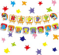 Zwiebeco Colorful Painting Art Happy Birthday Banner Hanging Paper Sign for Girls Boys Kids Adults Graffiti Paint Themed Birthday Party Decoration Supplies