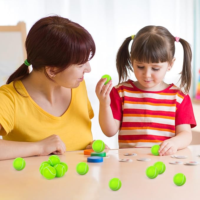 24 Pcs Tennis Bouncy Balls for Kids, 32mm Rubber Bounce Sport Balls Bulk for Party Favors, Goodie Bag Fillers, Easter Gift Bag Stuffers, Basket Stuffers, Classroom Prizes, Carnival Party Supplies