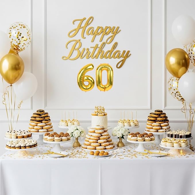 TONIFUL Number Balloons 16 Inch Gold 2 Set 0-9 Number Mylar Foil Balloons 20 Pcs Custom digitalal for 2026 New Year Eve Birthday Party Engagement Graduations Anniversary Baby Shower Decor