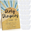 Roowest 51 Pcs Dirty Diaper Baby Shower Games Funny Wooden Sign with 50 Pcs Mini Diapers Cute Felt for Gender Reveal Party Baby Shower (Sun)