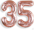 AULE 40 Inch Large 35 Balloon Numbers Rose Gold Big Foil Number Balloons Giant Helium Happy 35th Birthday Party Decorations fo Women Huge Mylar 53 Anniversary Supplies