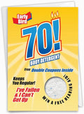 NobleWorks - 70th Milestones Birthday Greeting Card with 5 x 7 Inch Envelope (1 Card) - Body Detergent 70 5171