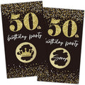REWIDPARTY Black Gold 50th Birthday Party Scratch Off Game Cards（32 PCS） Cheers to 50 Years Party Supplies Happy 50th Birthday Party Scratch Cards Activity for Birthday Raffle Tickets Kids Adults