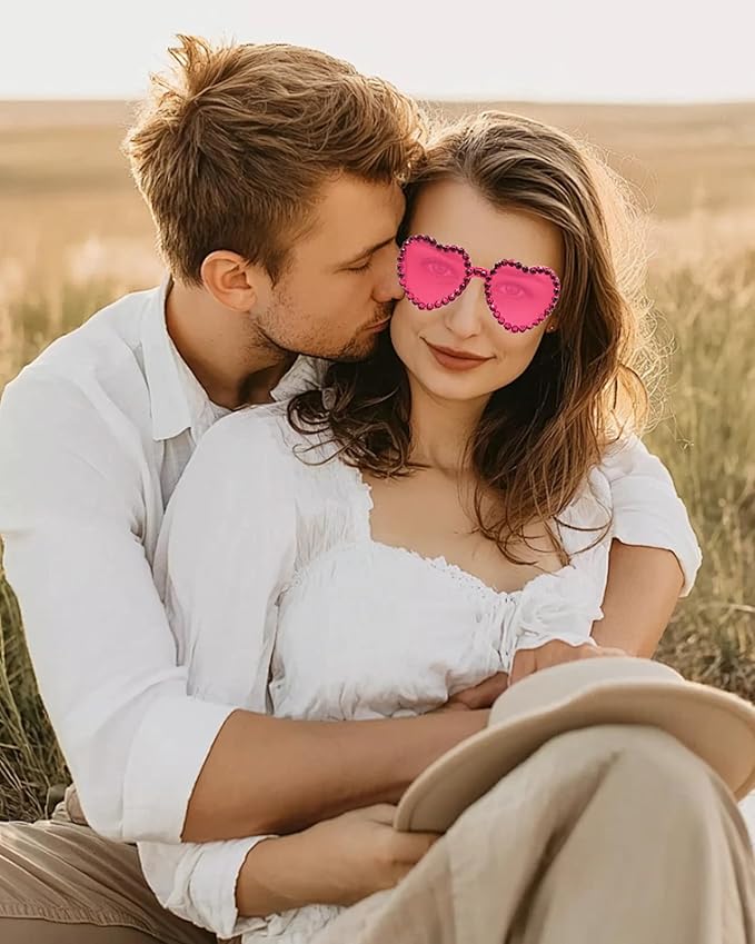 20 Pairs Heart Shaped Sunglasses for Women Colorful Glasses Fun Trendy Transparent Heart Sunglasses Party Favor