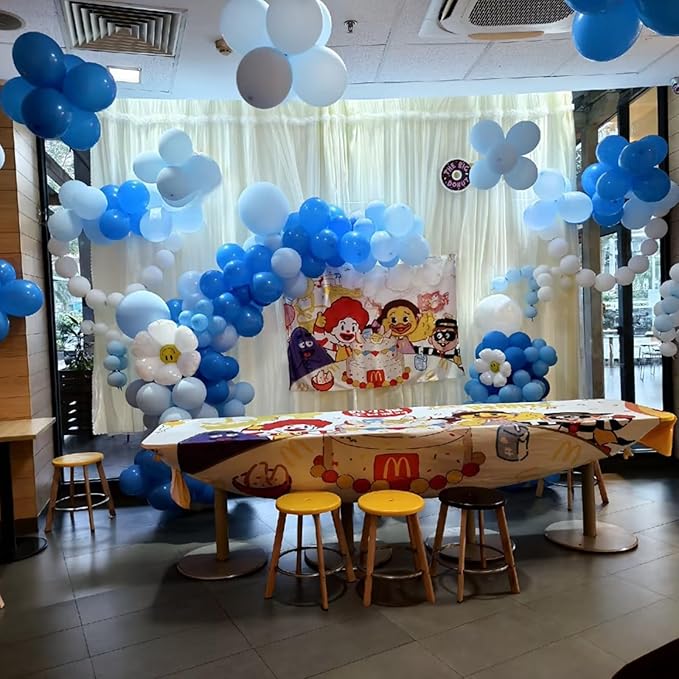 320 Pcs White Blue Light Blue Balloon 12 Inch Bulk Assorted Color Latex Balloons, for Birthdays Weddings Party Decorations