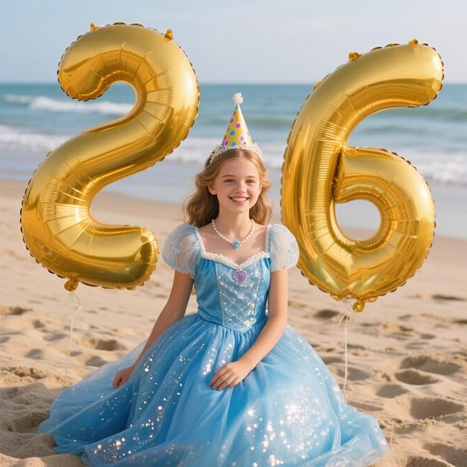 40 Inch Gold Balloon Number 6 Balloon,6 Foil Mylar Helium Large Digital Balloon Gold Birthday Numbers Jumbo Balloons 16th or 61st Anniversary Party Decorations Supplies