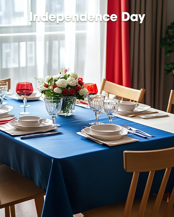 Pureegg Plastic Table Cloth Disposable 12 Pack, 54 x 108 Inch Table Cloths, Graduation Decorations Class of 2026, Graduation Party Tablecloths, Rectangle, Plastic Cover, Leakproof & Sturdy, Blue