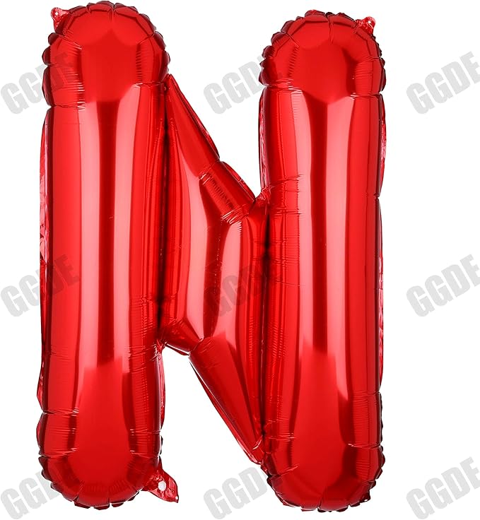 40 Inch Big Red Letter Balloons Foil Mylar Wedding Bachelorette Wedding Birthday Bridal Shower Anniversary Celebration Graduation Party Decoration Alphabet N (A-Z)
