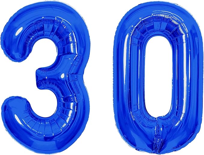 Number Balloons Navy Blue Balloons - Giant Number 30 Balloon, Blue 30th Number Balloon Birthday Decorations for Him