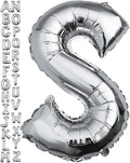 40 inch Silver Letter S Balloon, Big Size Alphabet Foil Mylar Helium Balloons for Birthday Party Celebration Wedding Anniversary Baby Shower Decorations Supplies Alphabet S