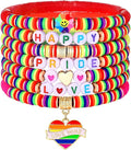Surfer Heishi Bracelets for Women Stackable Rainbow Vinyl Disc Clay Beaded Stretch Bracelets Elastic Layering Friendship Bracelets Boho Summer Beach Jewelry