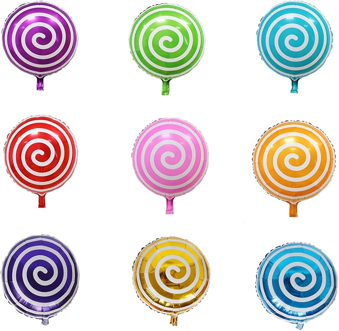 42 pcs 18" Sweet Candy Balloons, Round Lollipop Balloon, Birthday Wedding Party Balloons, Party Supplies