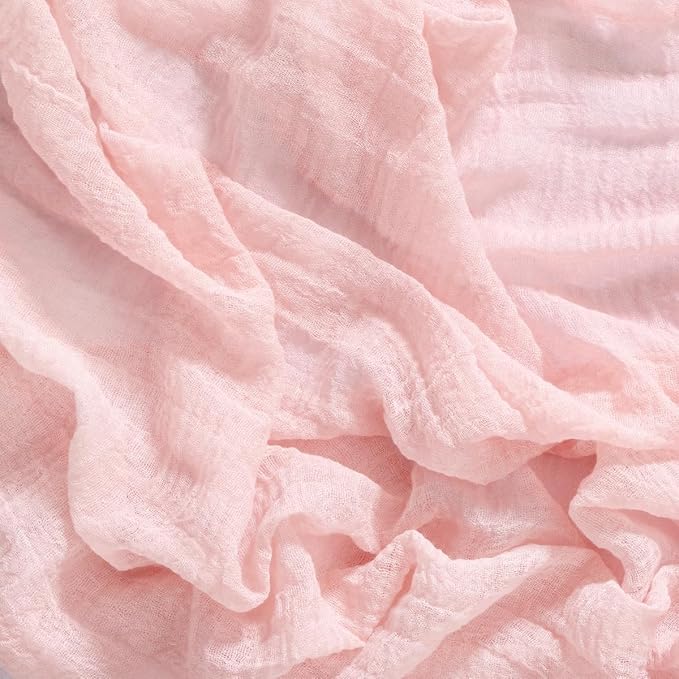 Socomi Pink Gauze Easter Spring Cheesecloth Table Runner Blush 120 Inch Rustic Boho Cheese Cloth Runner for Wedding Party Baby Bridal Shower Centerpiece Decoration Holiday Home Decorations