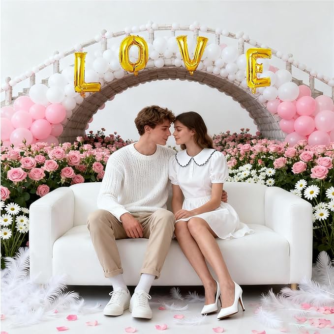 58 PCS Letter Balloons Alphabet Letters 2 Sets A- Z & 1 Sets AEIOU 16 Inch Foil Alphabet Letter Balloons Set Custom Phrase Banner for Birthdays Wedding Party Anniversary Decoration