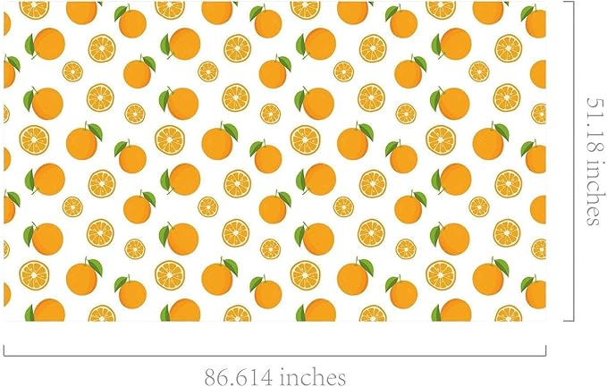 2-Pack Orange Party Tablecover Fruit Orange Pattern Plastic Tablecloths – 54 x 87 Inch Little Cutie Disposable Waterproof Table Covers for Summer Parties, Picnics, Kitchen & Dining Decor