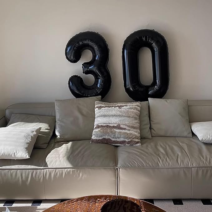40 Inch Black Number 34 Digital Balloon,Jumbo Mylar Foil Helium Balloon for 34 Balloons for Birthday Party,Wedding Anniversary Party Decorations