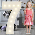 3FT Marquee Light Up Numbers Pre-Cut Frame Giant Marquee Numbers 7, Mosaic Numbers for Balloons, 17th 70th Birthday Decorations for Women Men, 70th Anniversary Decorations, Party Decor