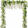 5 Pcs Wisteria Garland Artificial Flower Arch Floral Garland Decor Fake Hanging Flowers for Wedding Arch