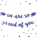 2026 Graduation Decorations Pre-Strung Blingbling We Are So Proud of You Banner Glitter Graduation Garland for Class of 2026 High School College Grad Party (Navy Blue)