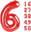 Red Number 6 Balloons,6 Helium Balloon Number Digital Six Balloon Huge Number Balloons for 6 Year Old Birthday Red Party Decorations 16th 26th 60th Birthday Party Supplies Anniversary Decorations